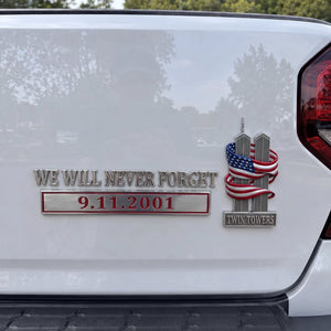 🕯️We Will Never Forget – 9.11.2001 Memorial Car Emblem