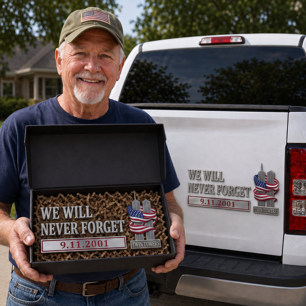 🕯️We Will Never Forget – 9.11.2001 Memorial Car Emblem