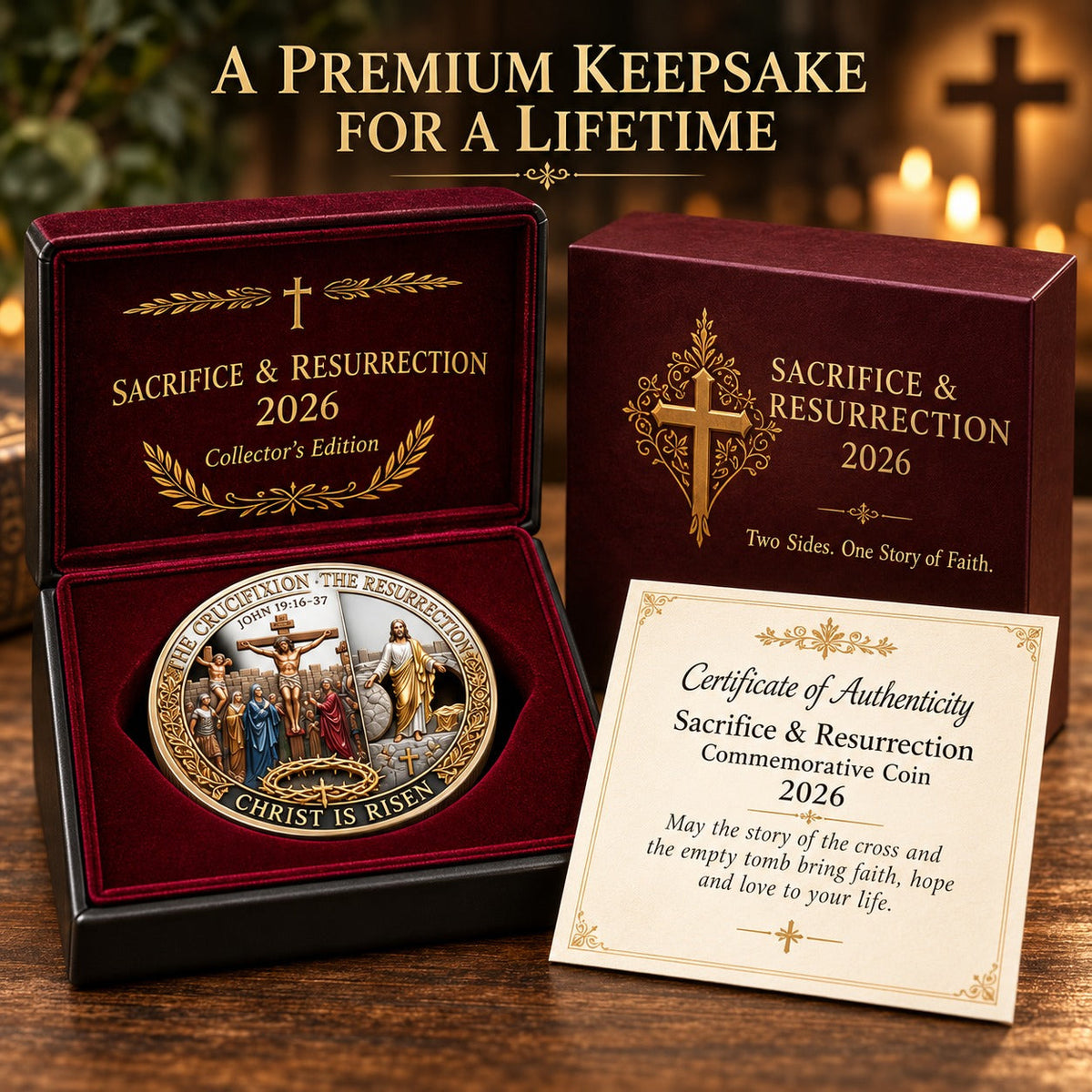 Two Sides, One Promise – Crucifixion & Resurrection Commemorative Coin