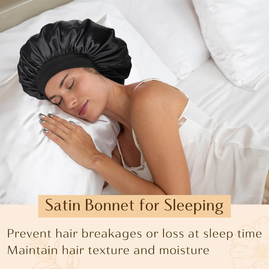 Hair Bonnet for Sleeping Double Layer Satin Bonnets 😴