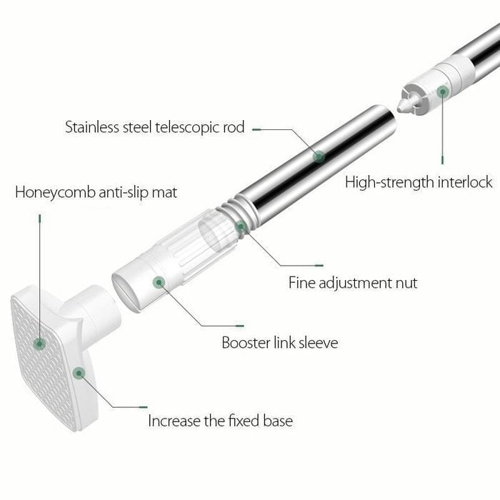 🛠️❌Drill-Free Adjustable Tension Rod – No Holes, No Damage, Instant Install