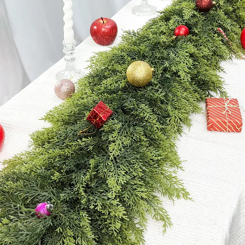 6FT Real Touch Cedar Garland 2-Pack | Christmas Mantel Decor