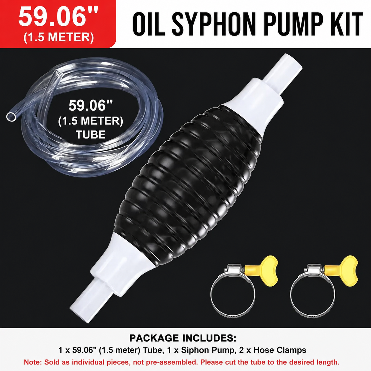 ⛽Manual Siphon Pump Kit,Liquid Transfer Pump for Fuel Water Oil, Car Boat Motorcycle