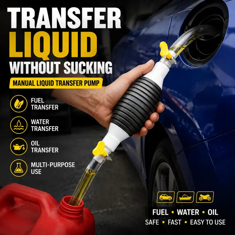 ⛽Manual Siphon Pump Kit,Liquid Transfer Pump for Fuel Water Oil, Car Boat Motorcycle