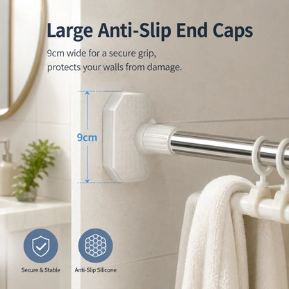 🛠️❌Drill-Free Adjustable Tension Rod – No Holes, No Damage, Instant Install