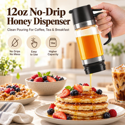 🍯 12oz No-Drip Honey Dispenser with Base