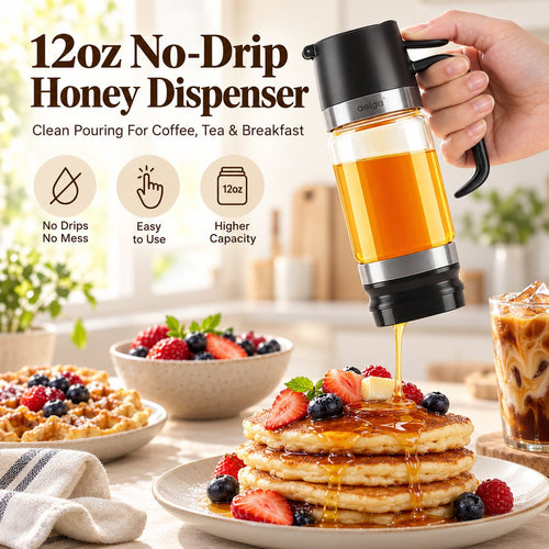 🍯 12oz No-Drip Honey Dispenser with Base