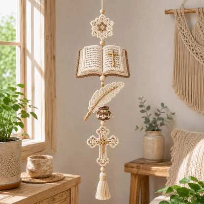 ✝️"Blessed Faith" DIY Crochet Kit – Hanging Decoration