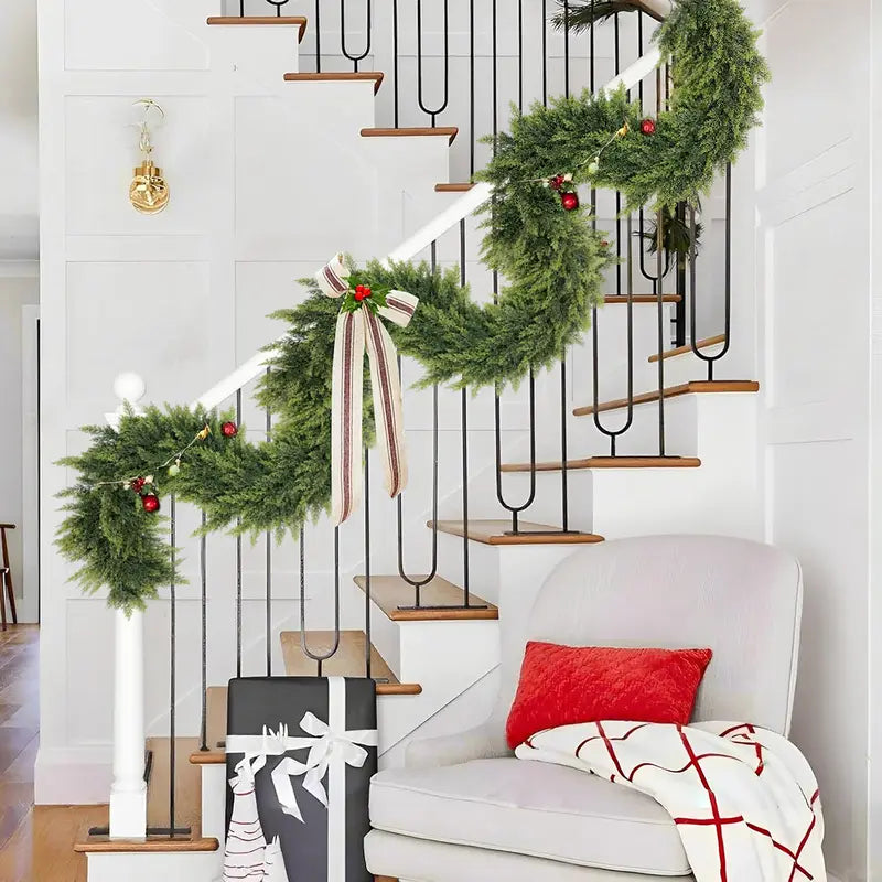 6FT Real Touch Cedar Garland 2-Pack | Christmas Mantel Decor