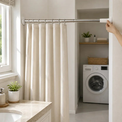 🛠️❌Drill-Free Adjustable Tension Rod – No Holes, No Damage, Instant Install