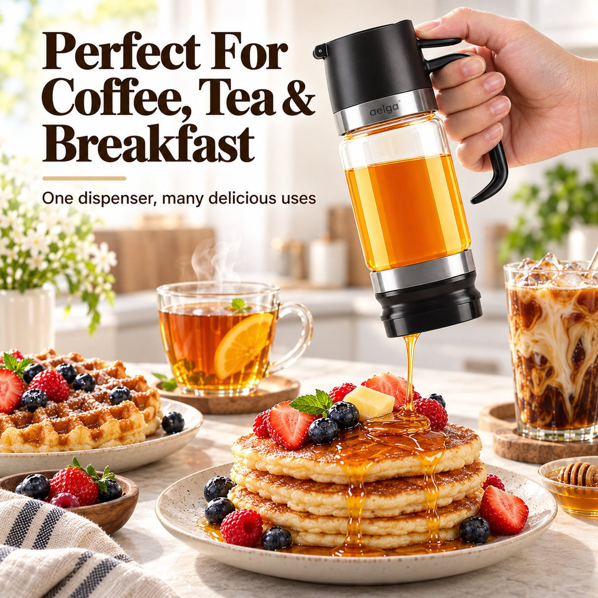 🍯 12oz No-Drip Honey Dispenser with Base