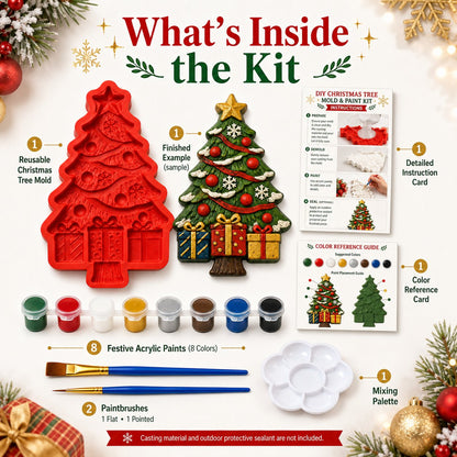 🏆 Limited-Time Promo: 50% OFF!🎖️ - 🎄 DIY Christmas Tree Mold & Paint Craft Kit