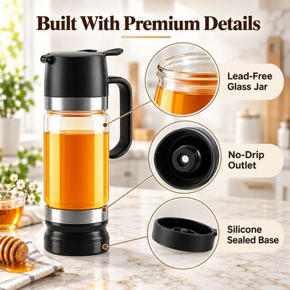 🍯 12oz No-Drip Honey Dispenser with Base