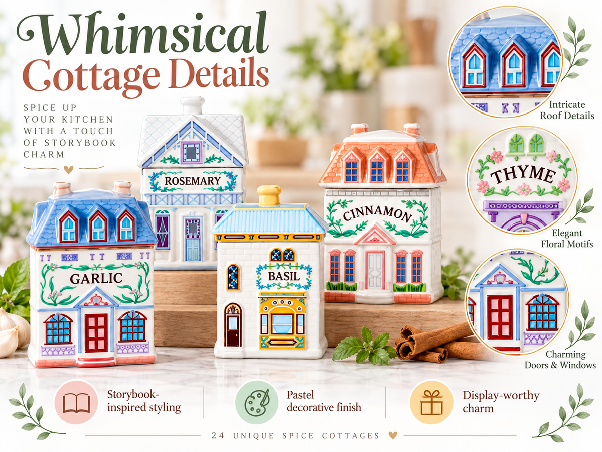 Dollhouse Miniature Spice Village Jar Set