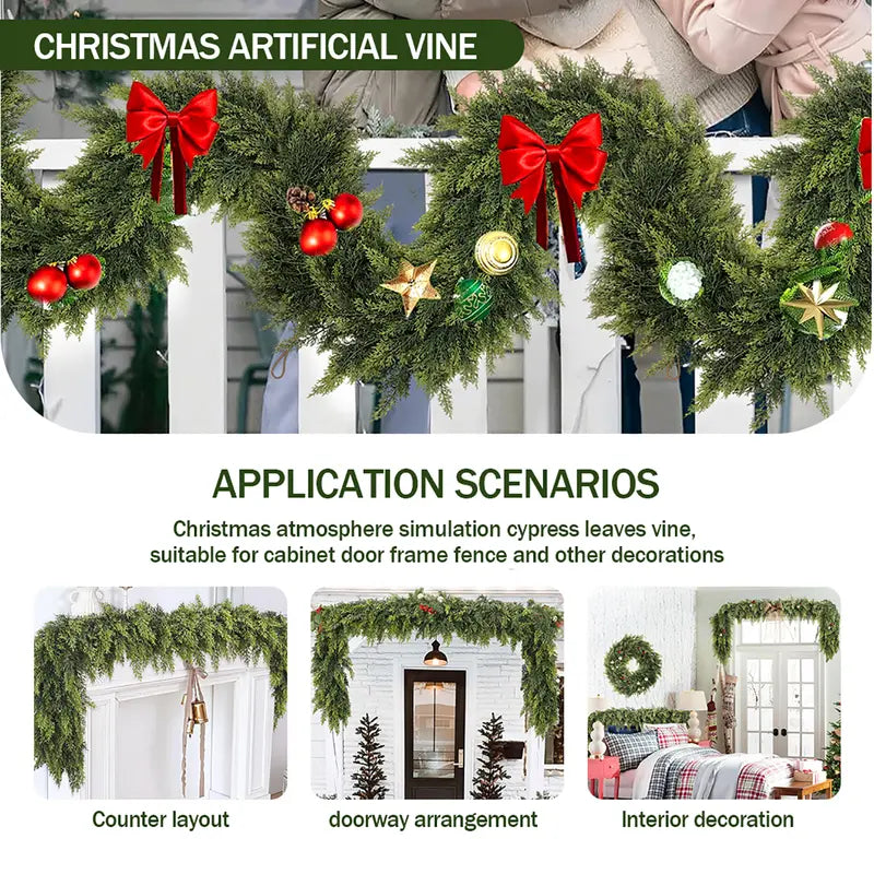 6FT Real Touch Cedar Garland 2-Pack | Christmas Mantel Decor
