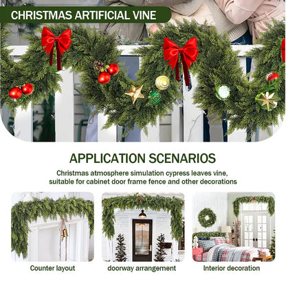 6FT Real Touch Cedar Garland 2-Pack | Christmas Mantel Decor