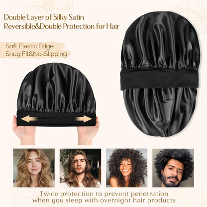 Hair Bonnet for Sleeping Double Layer Satin Bonnets 😴