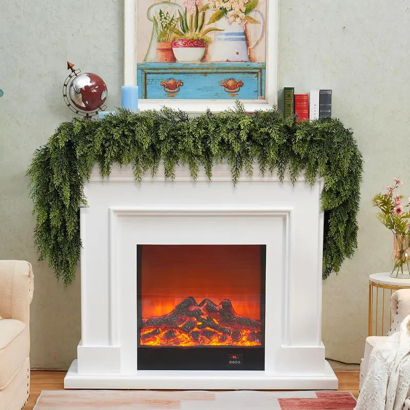 6FT Real Touch Cedar Garland 2-Pack | Christmas Mantel Decor