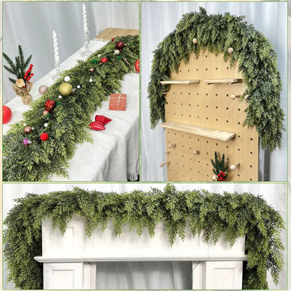 6FT Real Touch Cedar Garland 2-Pack | Christmas Mantel Decor