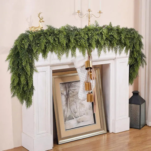 6FT Real Touch Cedar Garland 2-Pack | Christmas Mantel Decor