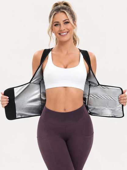 🔥 Fitness Deal – Women's Zip-Up Sculpting Vest 💪 Snug Support & Flexible Comfort for Gym, Running & Training 🏃‍♀️