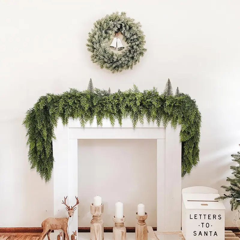 6FT Real Touch Cedar Garland 2-Pack | Christmas Mantel Decor