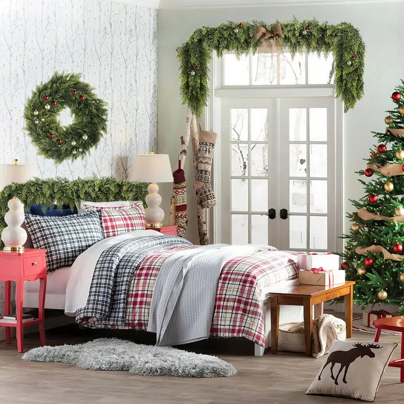6FT Real Touch Cedar Garland 2-Pack | Christmas Mantel Decor