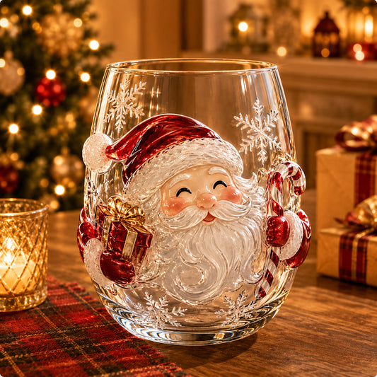 🎅✨Magical Christmas 3D Glass Cup Collection – Santa, Reindeer, Snowman & Christmas Tree