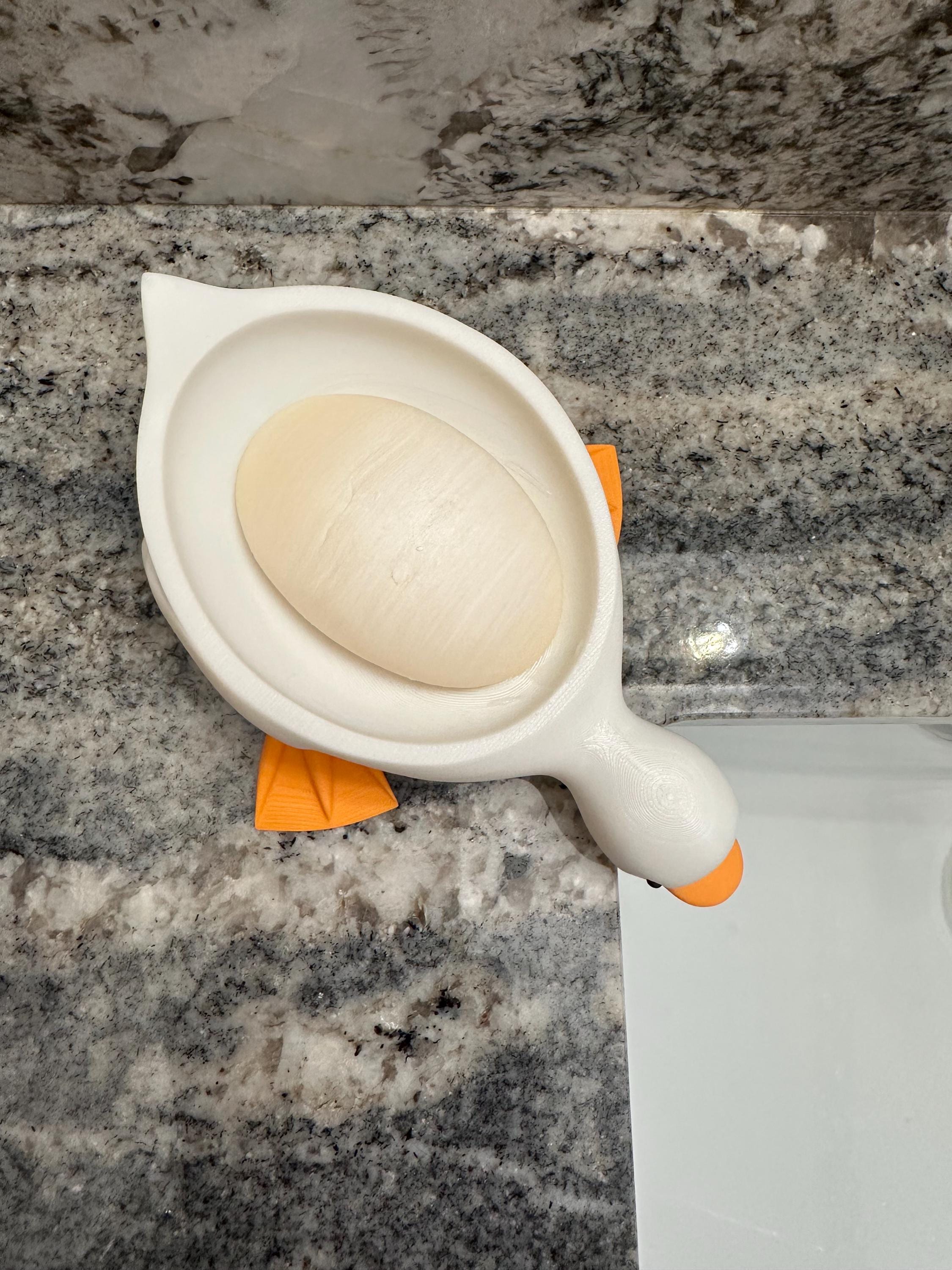 Self-Draining Duck Soap Dish - 3D Printed Eco-Friendly Soap Holder with Drainage Hole, Whimsical Bathroom & Kitchen Organizer, Non-Slip Duck Style Decor