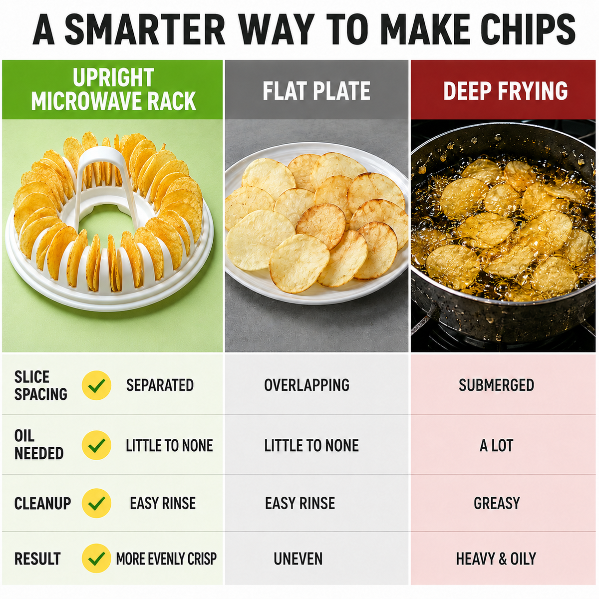 🥔✨✨ Microwave Potato Chip Maker with Slicer – Oil-Free Snack Kit