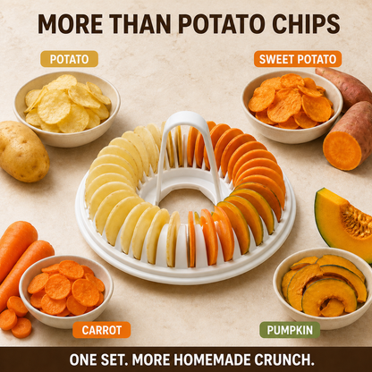 🥔✨✨ Microwave Potato Chip Maker with Slicer – Oil-Free Snack Kit