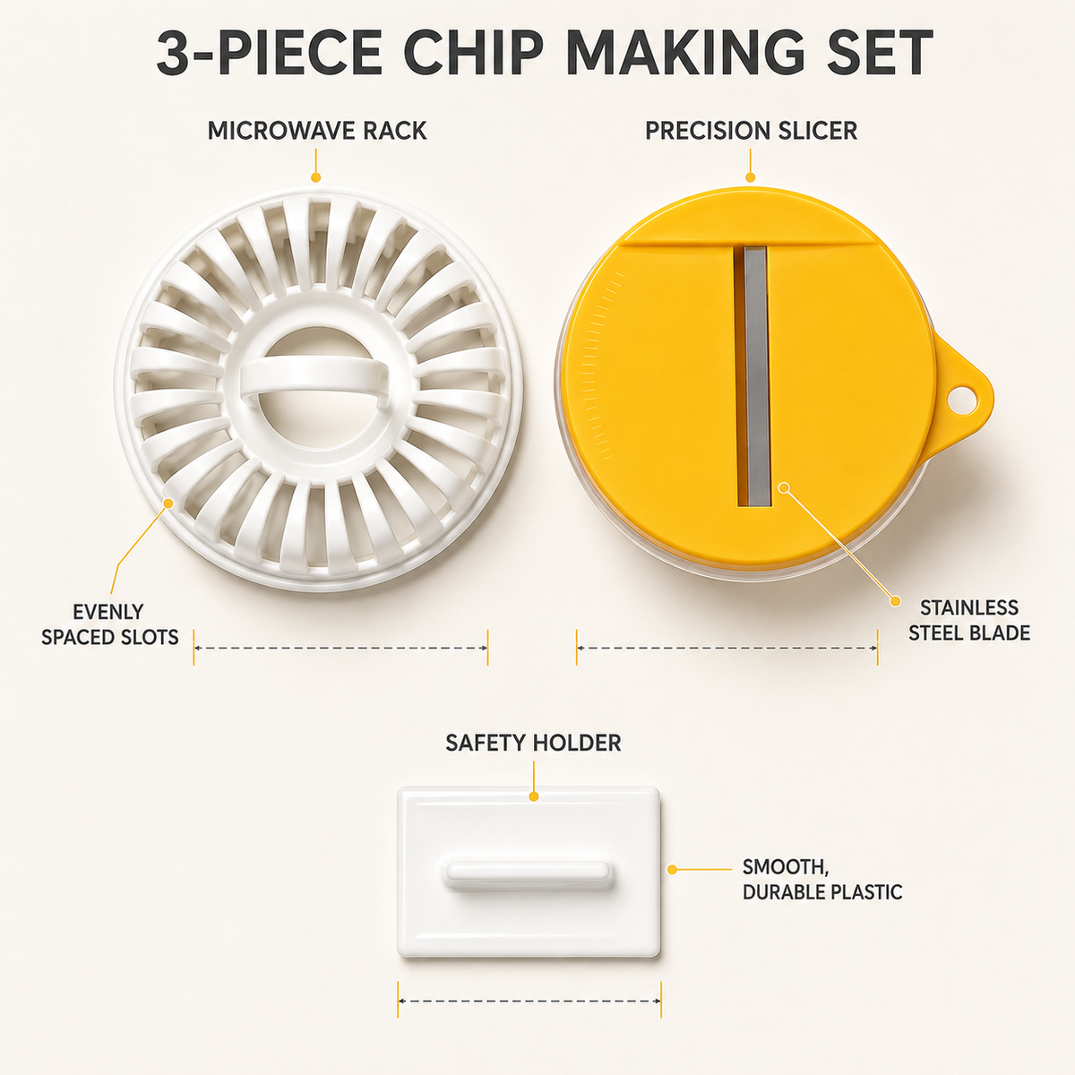 🥔✨✨ Microwave Potato Chip Maker with Slicer – Oil-Free Snack Kit